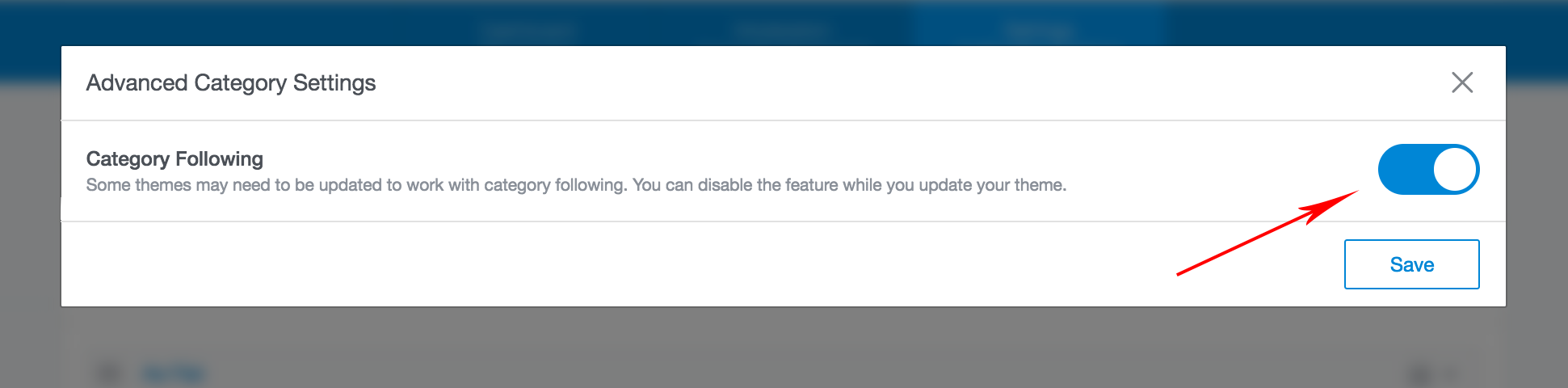 Category Following Enabled